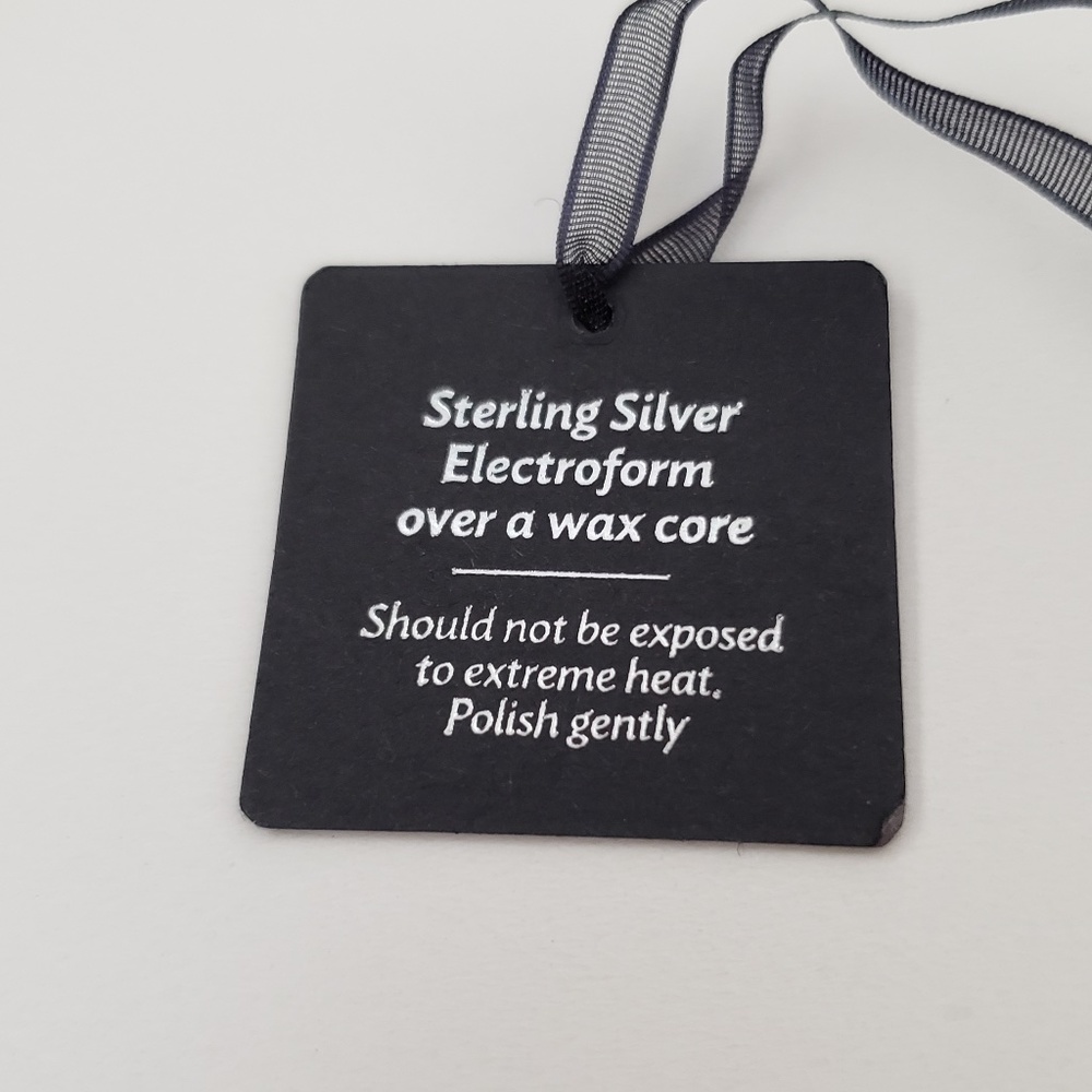 E&L Israel Sterling Silver Omega Chain Electroform Pendant Necklace - Picture 7 of 8